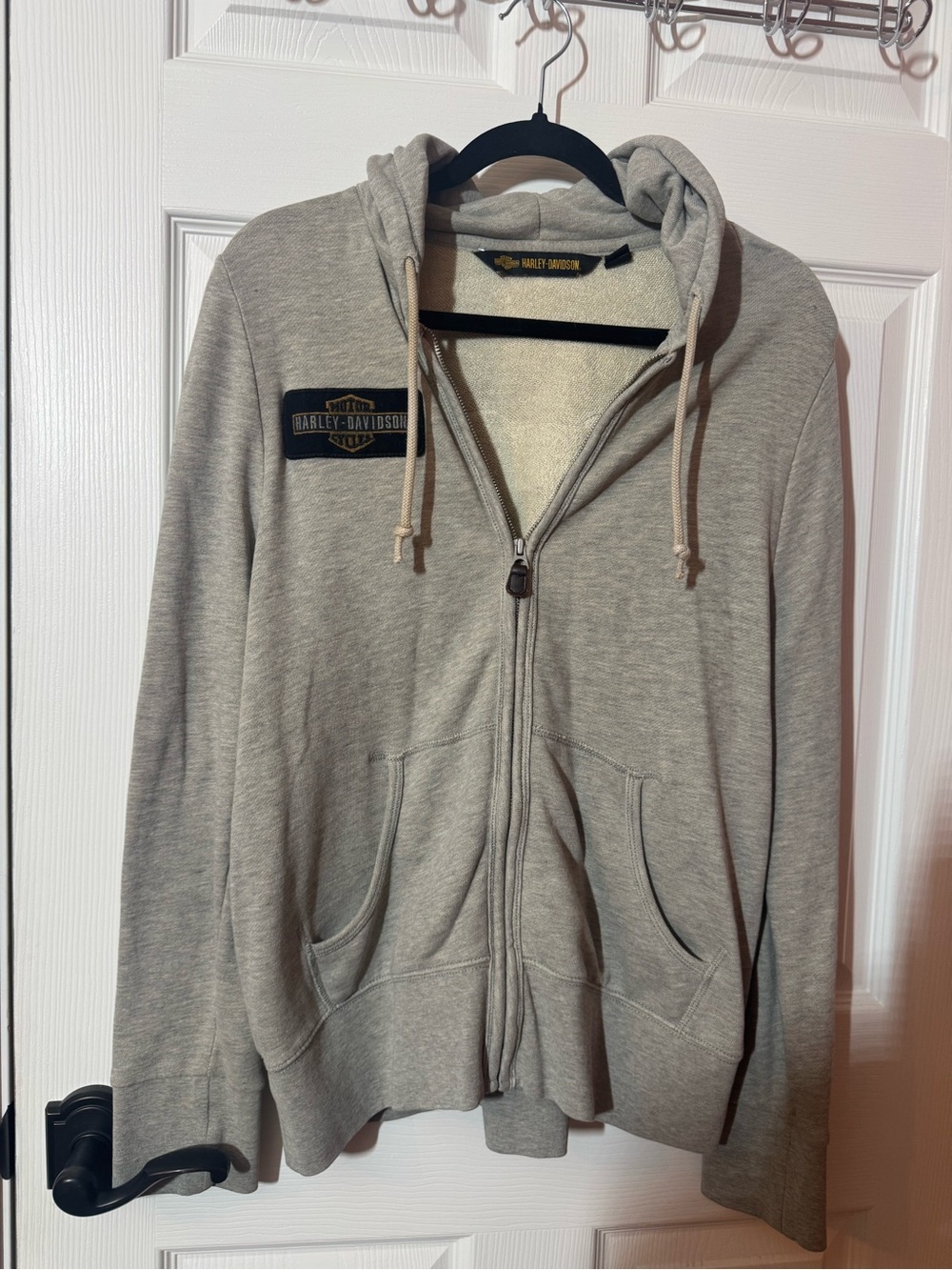 Harley-Davidson woman’s Light Gray Zip-Up Hoodie Sweatshirt